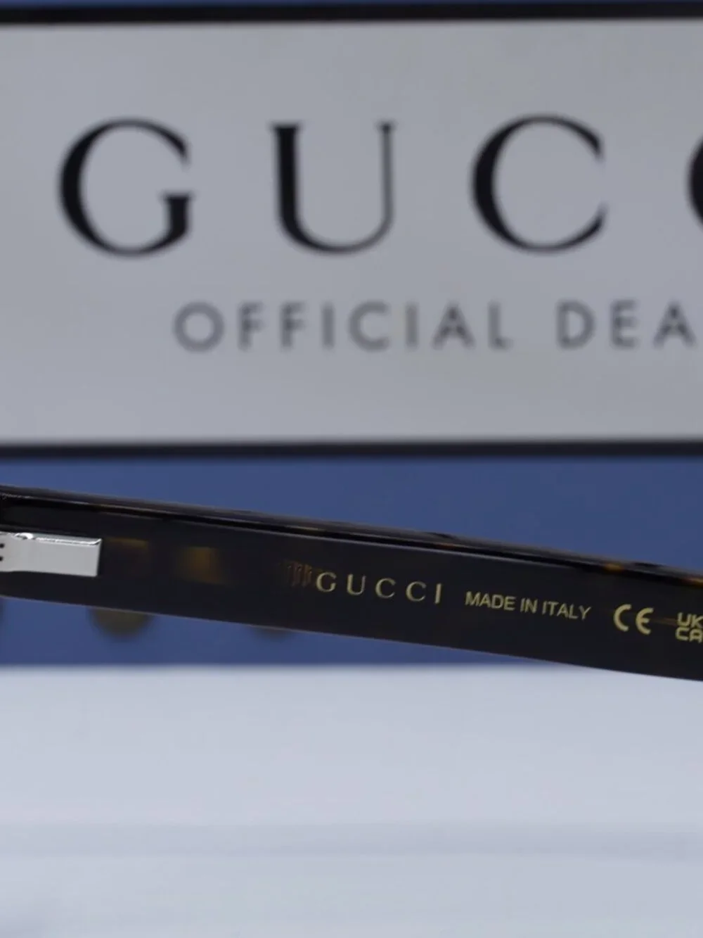 Gucci GG1712S 002 Square Sunglasses - Dark Havana\ Clear/Dark Green Clip-On